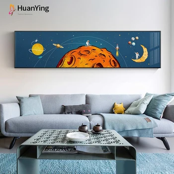 

Modern Fashion Astronaut Canvas Painting Nordic Bedsides Poster Print for Children Kids' Room Wall Art Pictures Home Decoration