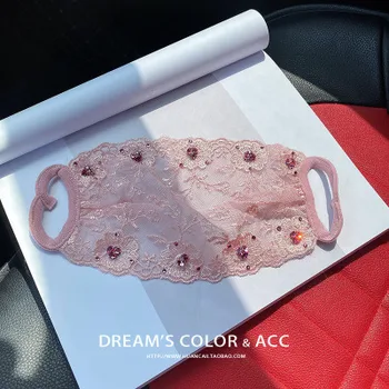 

Summer UV Women Lace Mask Travel Reusable Adult Mouth Face Mask Dust Pollution Mask Anti Fog Filter Mask