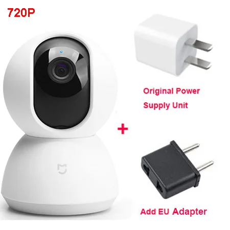 Новейшая версия Xiaomi панорамная камера 1080P панорамирование наклона 360 Угол видео камера Детский Монитор Wi-Fi Голосовая веб-камера ночное видение - Цветной: 720P add EU Plug