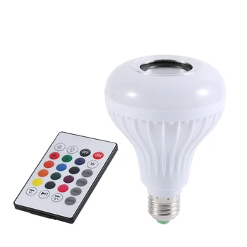 

Wireless Light Speaker Control Mini RGB Smart Audio 24 LED E27 Music Bulb Colorful music Playing & Lighting New