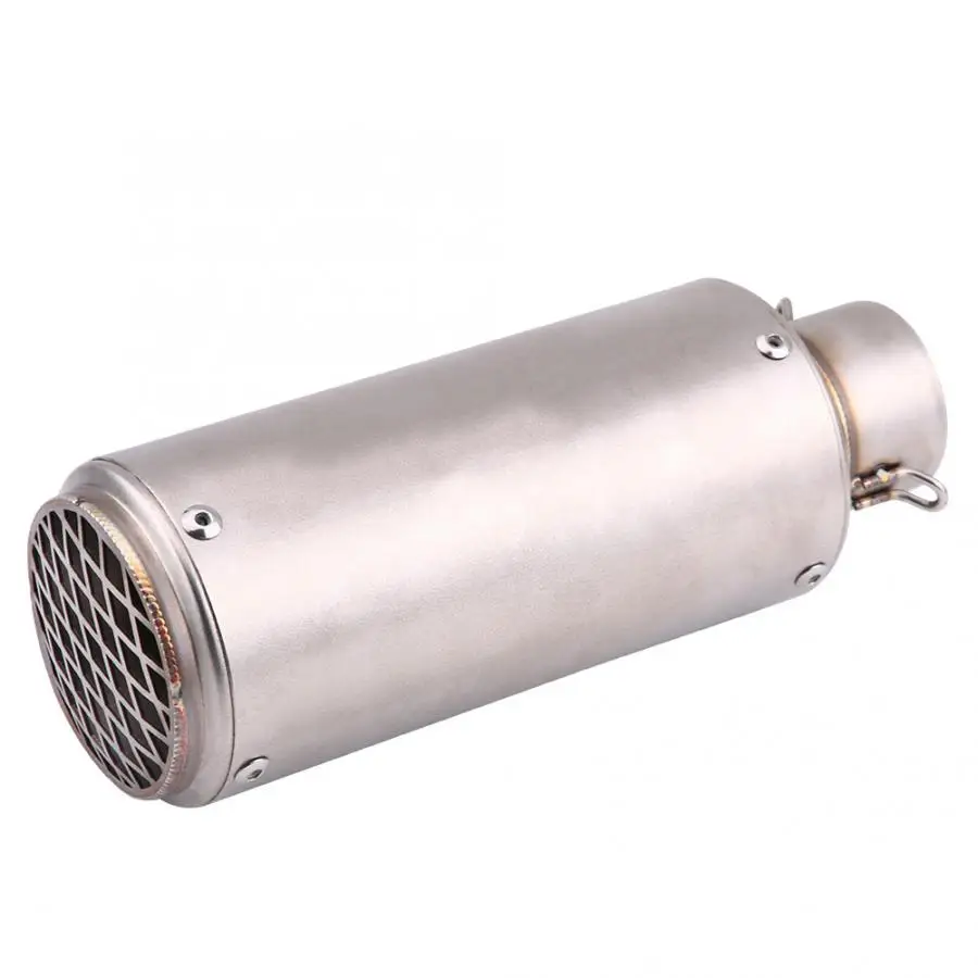 Motorcycle Exhaust Muffler Tail Pipe Tip Tailpipe Silver Stainless Steel Universal