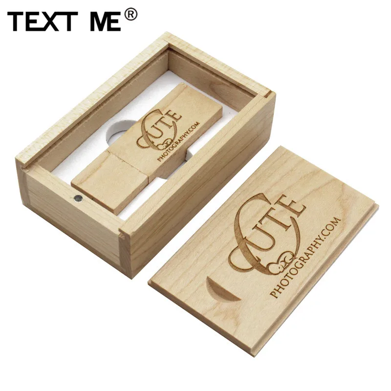 Usb флеш накопитель TEXT ME maple wooden + box 4 ГБ 8 16 32 64 usb 2 0|USB флэш-накопители| |