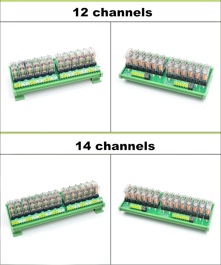Módulo de Interface de Relé de Potência no + nc 1 com Omron Canais Rail Mount 16a 1 G2r-1-e Dc12v - 24v Relé Pnp Npn Compatível 12 Din 10 12 canais Módulo de Interface de Relé