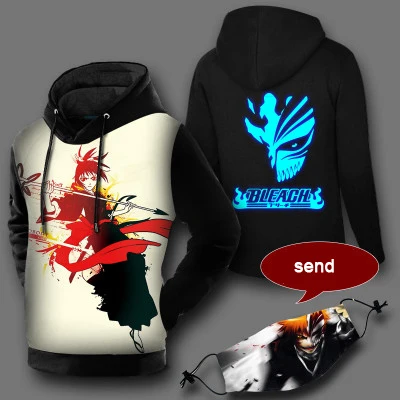 Зимние мужские толстовки BLEACH пуловер аниме мужские толстовки Kurosaki Ichigo Мужской пуловер пальто - Цвет: 6