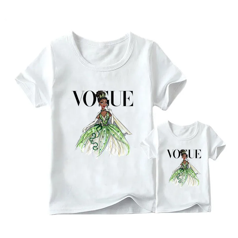 1 предмет, г. Летняя футболка с принтом принцессы в стиле панк модная одежда для мамы и дочки забавная семейная футболка с короткими рукавами - Цвет: 16