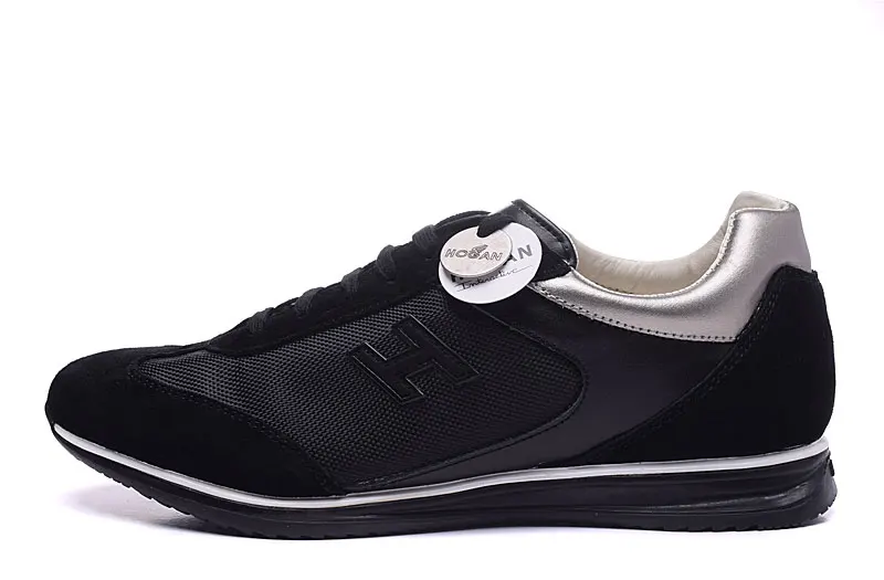 Hogan Scarpe/Модная роскошная мужская обувь; дышащие Брендовые мужские кроссовки на плоской подошве из сетчатого материала; черные повседневные кроссовки на шнуровке; мужские кроссовки