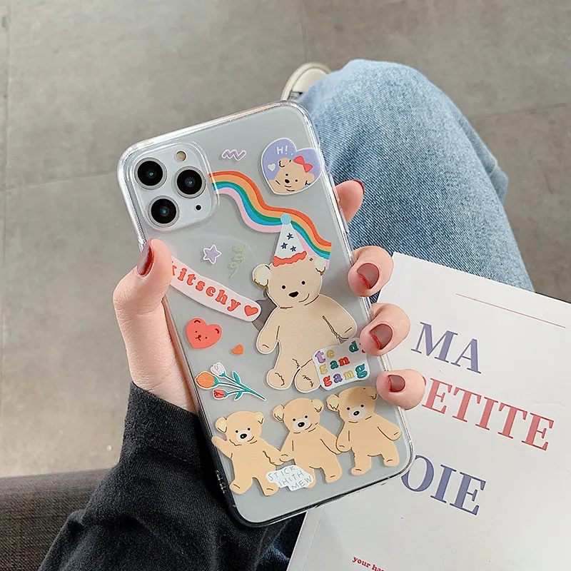 Чехол для телефона с изображением медведя из мультфильма "Charlie коричневая Радуга" для iphone 11Pro Xs MAX XR X 6 6s 7 8 plus 11, простой мягкий ТПУ чехол для задней панели s - Цвет: 2