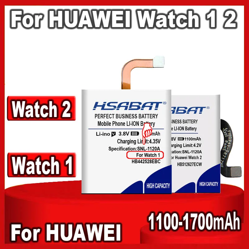 1100 мАч-1400 мАч HB512627ECW HB442528EBC батарея для HUAWEI watch Версия 1 2 watch1 LEO-B09 Watch2 Pro 4G EO-DLXXU Porsche