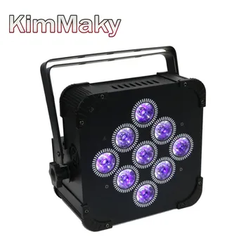 

8 light DJ Smart Uplight Wash Light Black 9X18W led rgbwa uv wireless dmx led slim par can light battery powered led uplights