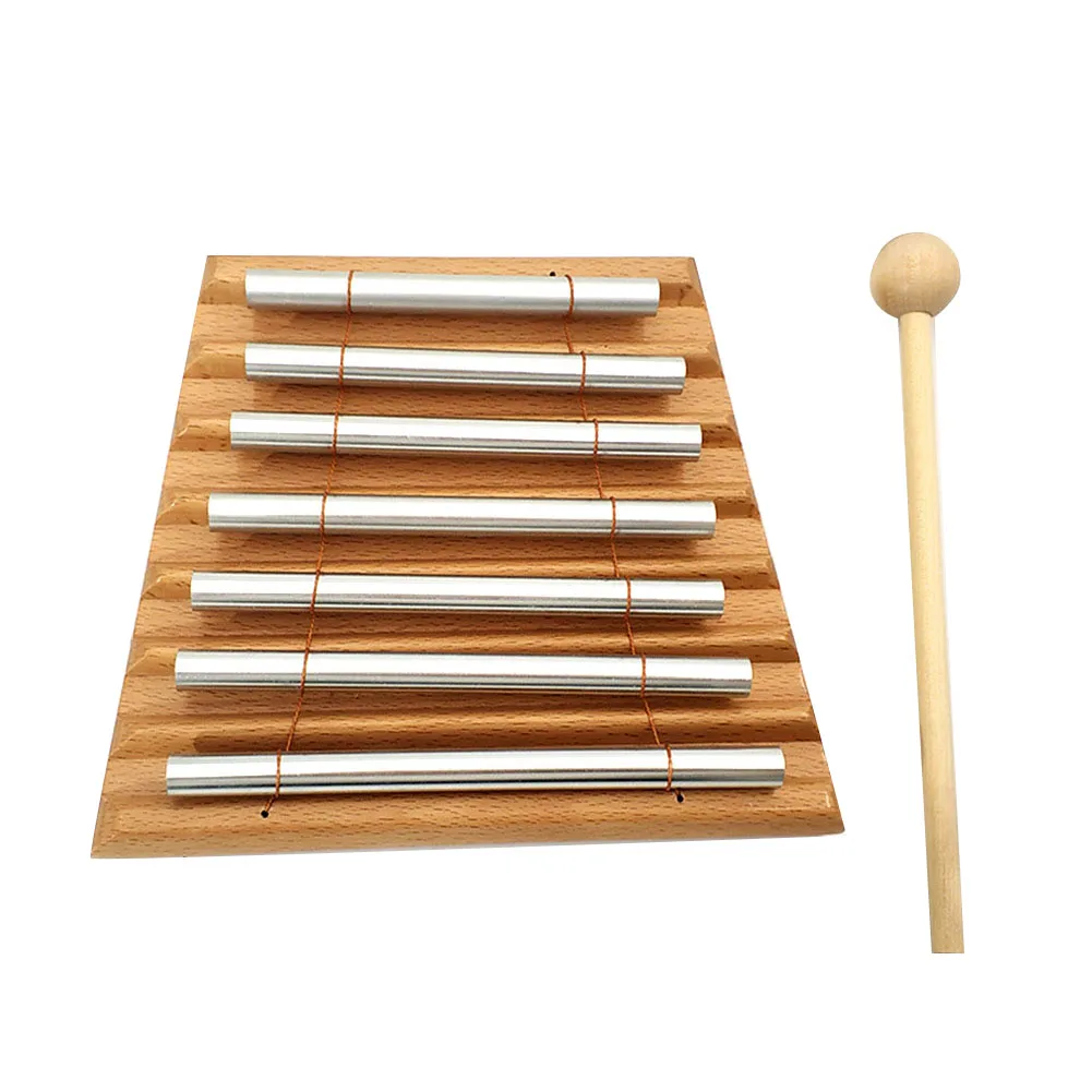 Wooden 7 Tone Tabletop Chime Xylophone Percussion Instrument Smooth Surface Kids Musical Toy Baby Educational Toys Gifts