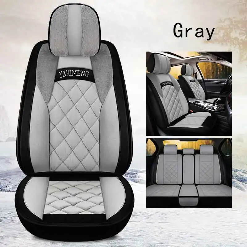 Gray Зима; теплые плюшевые ботинки; автокресло крышка крышки топливного бака автомобиля авто аксессуары для audi a3 8p 8v sportback avant a4 b5 b9 a5 a6 c5 c6 a7 a8l 4f q2l q3 - Название цвета: Gray