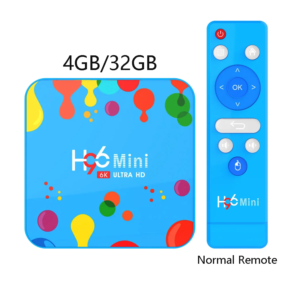 H96 mini H6 android tv Box Android 9,0 Smart IP tv M3u подписка Allwinner H6 quad core 6K H.265 HD Youtube Netflix телеприставка - Цвет: 4G 32G normal remote