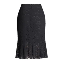 

2022 Spring Summer Fashion Fishtail Skirt Vintage Mermaid Plus Size Pencil Skirt Black Lace Bodycon Slim Tight Office Lady