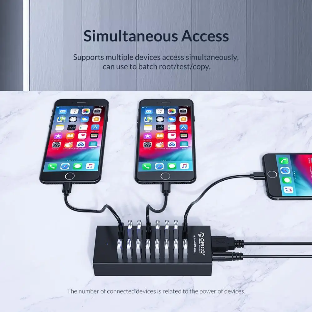 Usb концентратор ORICO H1613 16 портов USB 2 0 с адаптером питания 12 В А для Apple Macbook