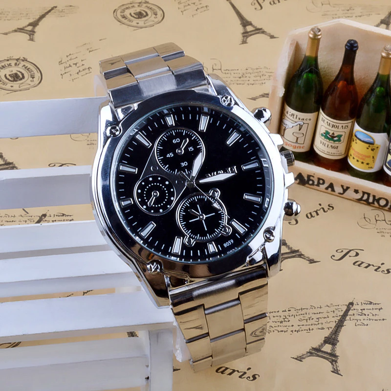 Деловые мужские часы с ремешком из нержавеющей стали, спортивные кварцевые часы, высококачественные мужские часы от ведущего бренда, роскошные часы