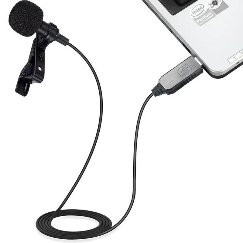 USB петличный микрофон мини стерео клип на лацкане микрофон конденсатор для ПК компьютер E8BA
