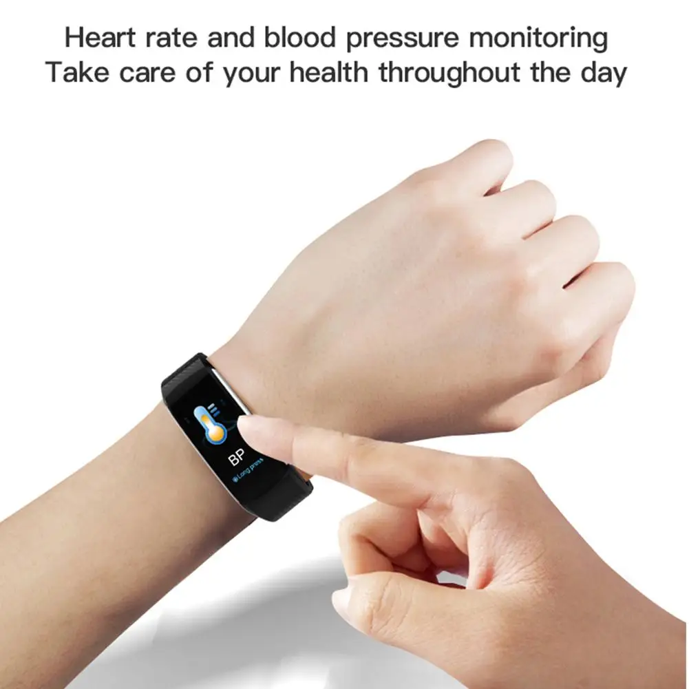 ECG+ PPG умный Браслет фитнес-трекер 1,08-дюймовый цветной экран водонепроницаемый монитор сердечного ритма кровяного давления спортивные часы