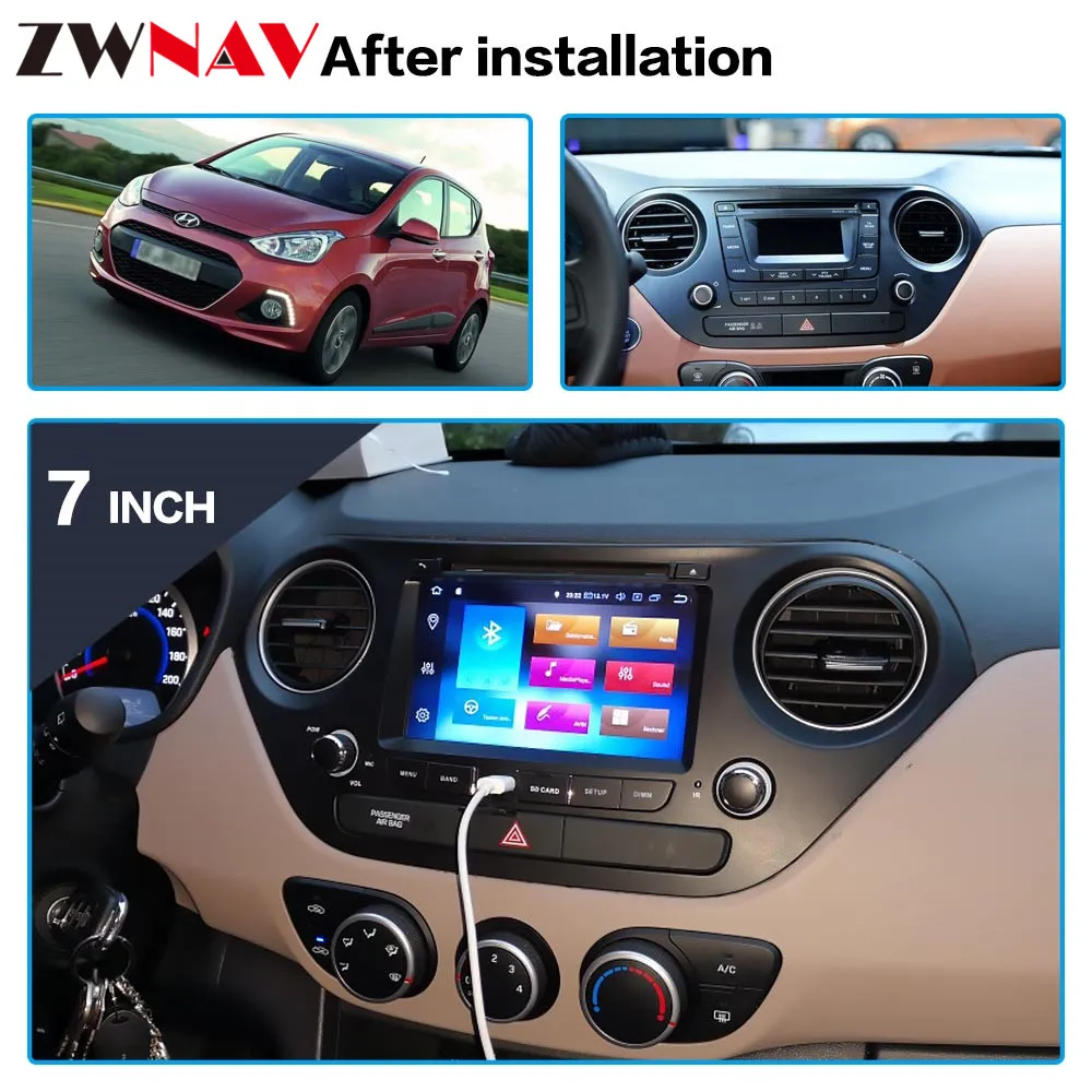 Best IPS Android 8.0 Car DVD multimedia Player head unit For Hyundai I10 I-10 2013+ Car Radio stereo GPS navigation tape recorder BT 2