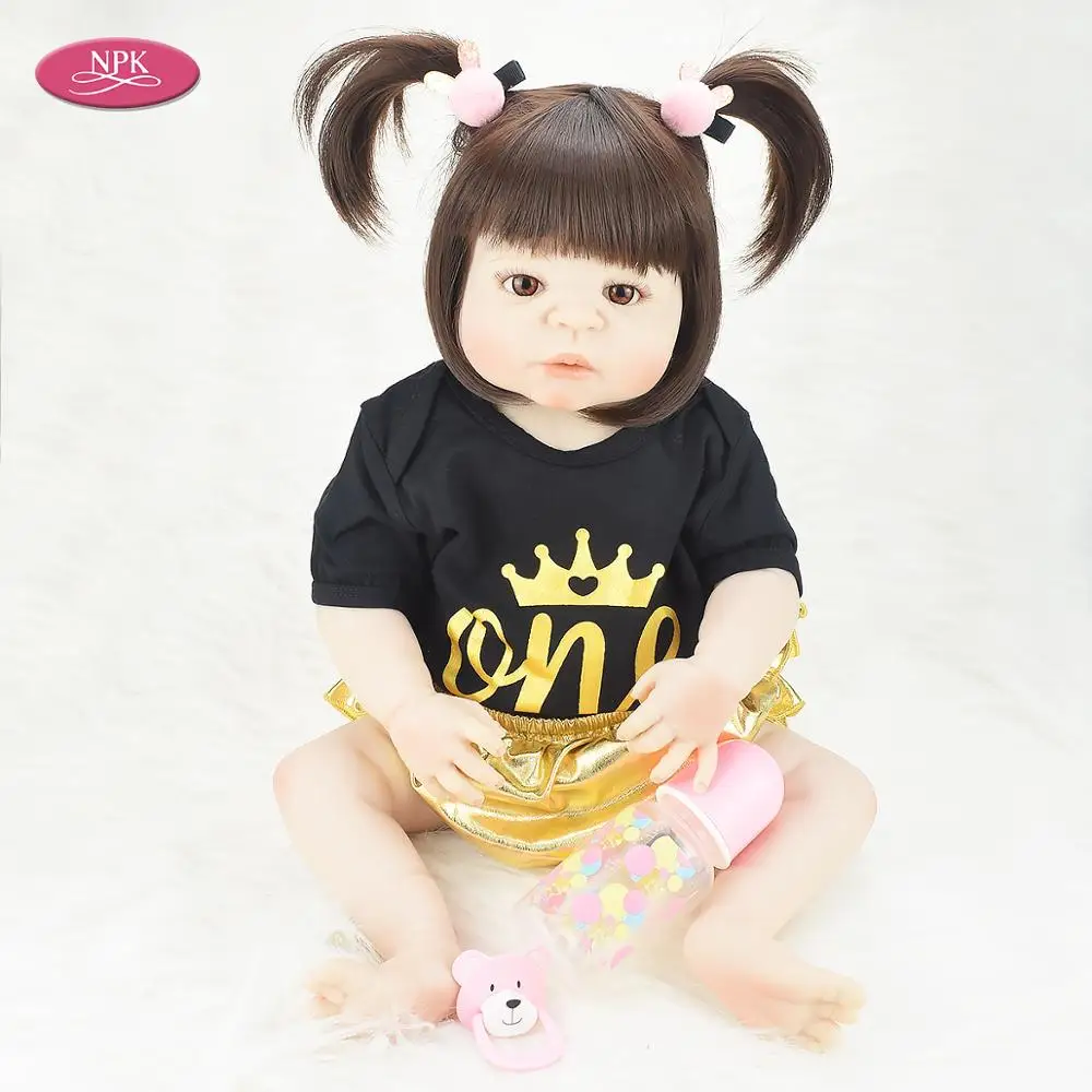 

Real 55CM Full Silicone Reborn Baby Doll Toys For Girl Vinyl Princess Reborn Toddler Dolls Boneca Realista Bebe Menina Brinquedo
