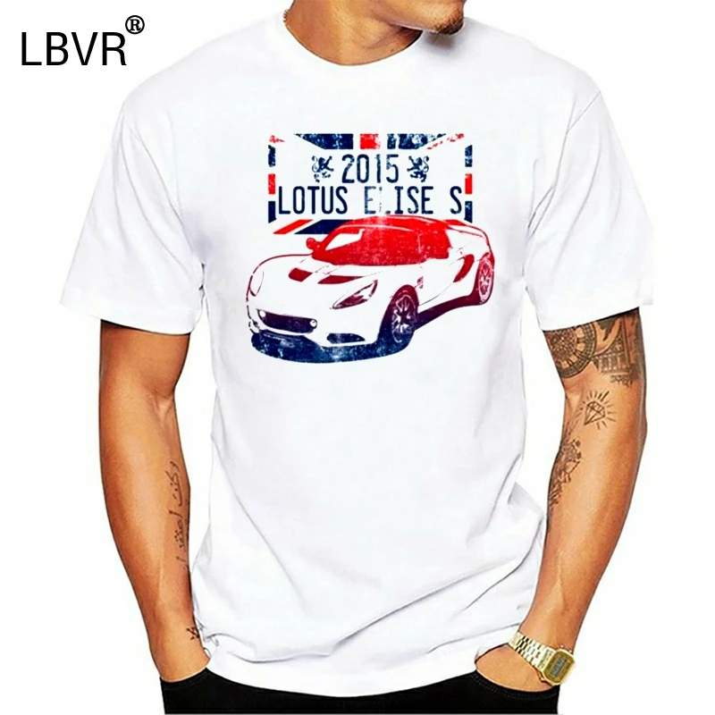 2015 Lotus Elise S Great Britian License Plate Muscle Car T ShirtShort Sleeve TOP TEE Fashion Summer Top Tee | Женская одежда