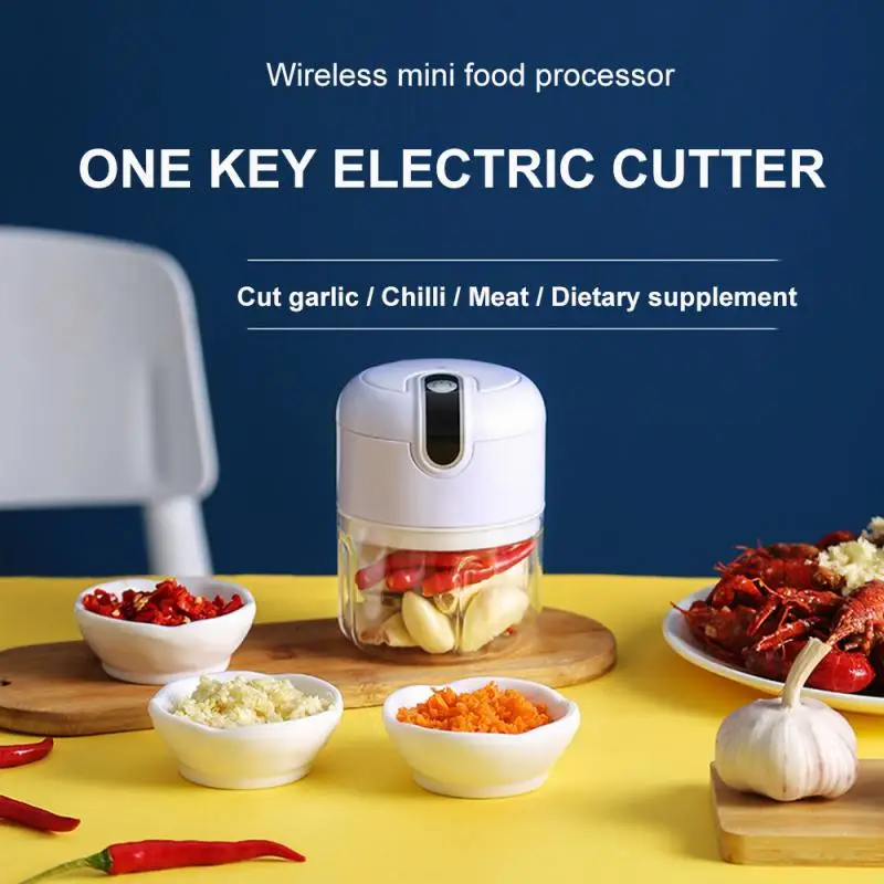 250 мл мини-Чеснок Пресс USB Беспроводной электрическая мясорубка овощи прижимной
