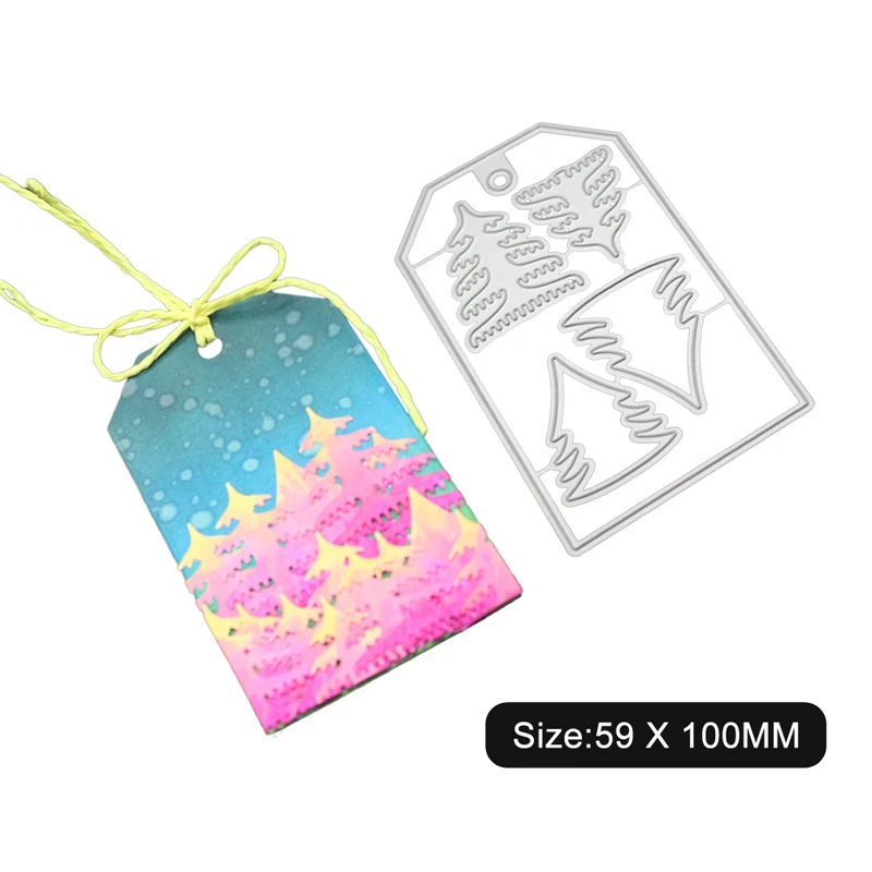 10-Tree Tag DIY Зимнее дерево металлические режущие штампы трафарет скрапбук карты Альбом тиснение Ремесло Искусство чайный набор Пшеница Свадебные часы Краб Хэллоуин - Цвет: 10-Tree Tag