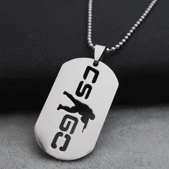 

10pcs GO Counter-Strike Logo Symbol Necklace Round Global Offensive Necklace Stainless Steel Anime Game CS Logo Necklace jewelry