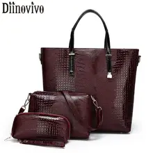 DIINOVIVO, роскошные сумки, женская композитная сумка, масло, кожа, из искусственной кожи, на плечо, через плечо, сумки для женщин, тоут, 3 комплекта, сумки WHDV1229