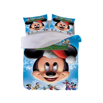 

Cartoon Christmas Bedding Set Mickey Minnie Duvet Cover Pillowcase Adult Children Gift Queen King Size Bedding Set Luxury