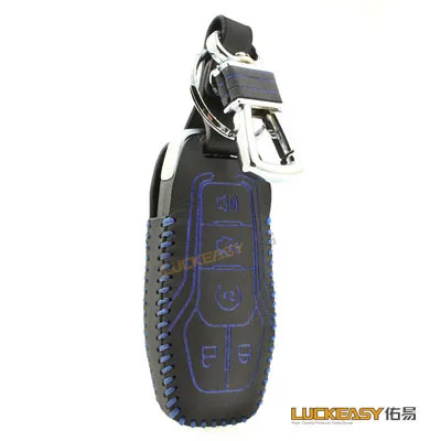 Luckeasy чехол для Ford mustang f150 limited lincoln mondeo 2013 натуральная кожа Ключи сумка кошелек держатель key2a - Название цвета: 5 buttons