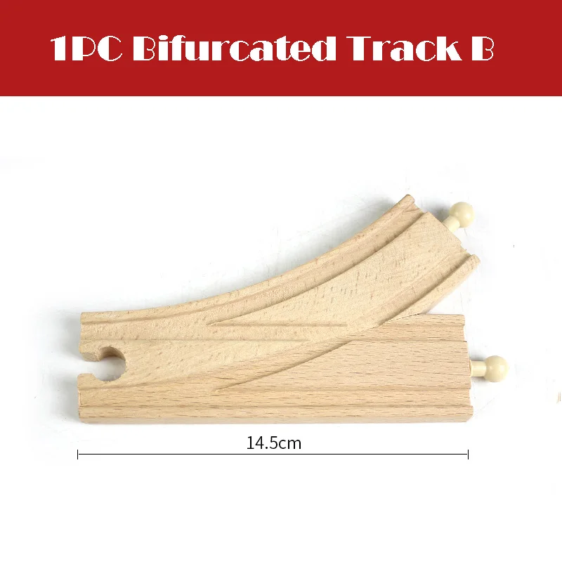 1pcs Wooden Track Parts Beech Wooden Train Track Racing Railway Train Toys Accessories fit for Brand Tracks for Children Gift 34
