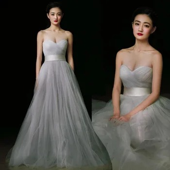 

Vestidos New Sweetheart Pleats Backless A-line Long Prom Dresses 2020 Evening Gowns for Wedding Party Robe Demoiselle