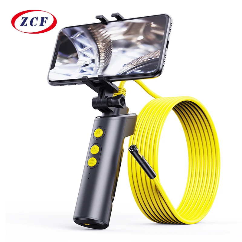 Cámara de doble lente F280 endoscopio de inspección WIFI HD1080P 8MM Cable rígido Sanke Tube 9LED boroscopio impermeable para Android Iphone