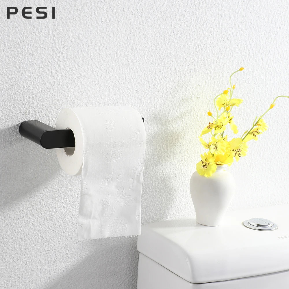 Bathroom Hardware Set Black Robe Hook Towel Rail Bar Rack Bar Shelf Tissue Paper Holder Toothbrush Holder Bathroom Accessories