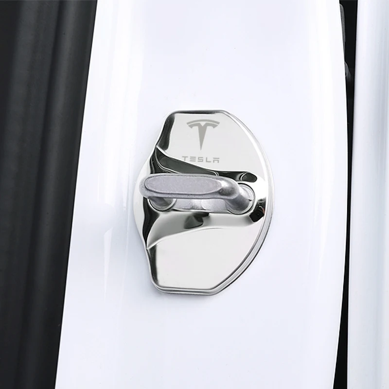 tapa de la cerradura de puerta de coche Car-Styling Auto Caso emblemas para Tesla Modelo 3 Modelo del estilo X Y Accesorios Roadster