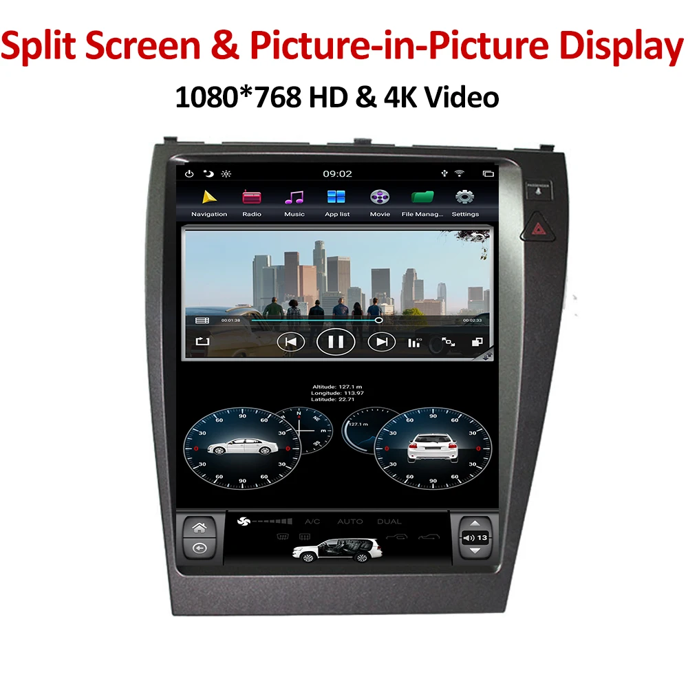 YAZH Android 9.0 Auto Radio Player For Lexus ES350 ES300 ES330 2006-2012 Bluetooth 5.0 DSP Head Unit 12.1\