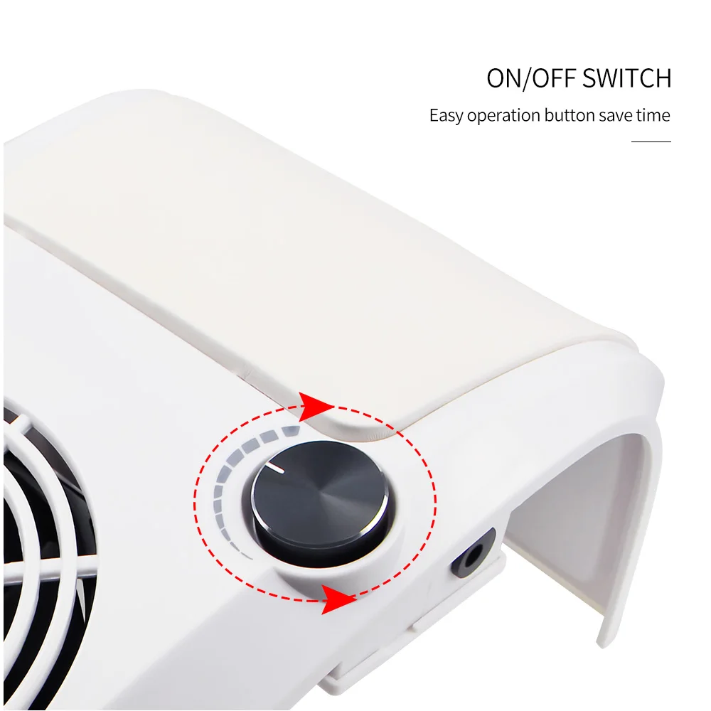 60W Nail Dust Suction Collector Manicure Salon Tools Vacuum Cleaner with Powerful Fan Dust Collecti