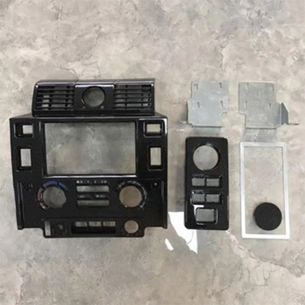 

Car styling Tuning Interior Parts Double Din Fascia Kit for Land Rover Defender glossy black matt black CARBON LOOK
