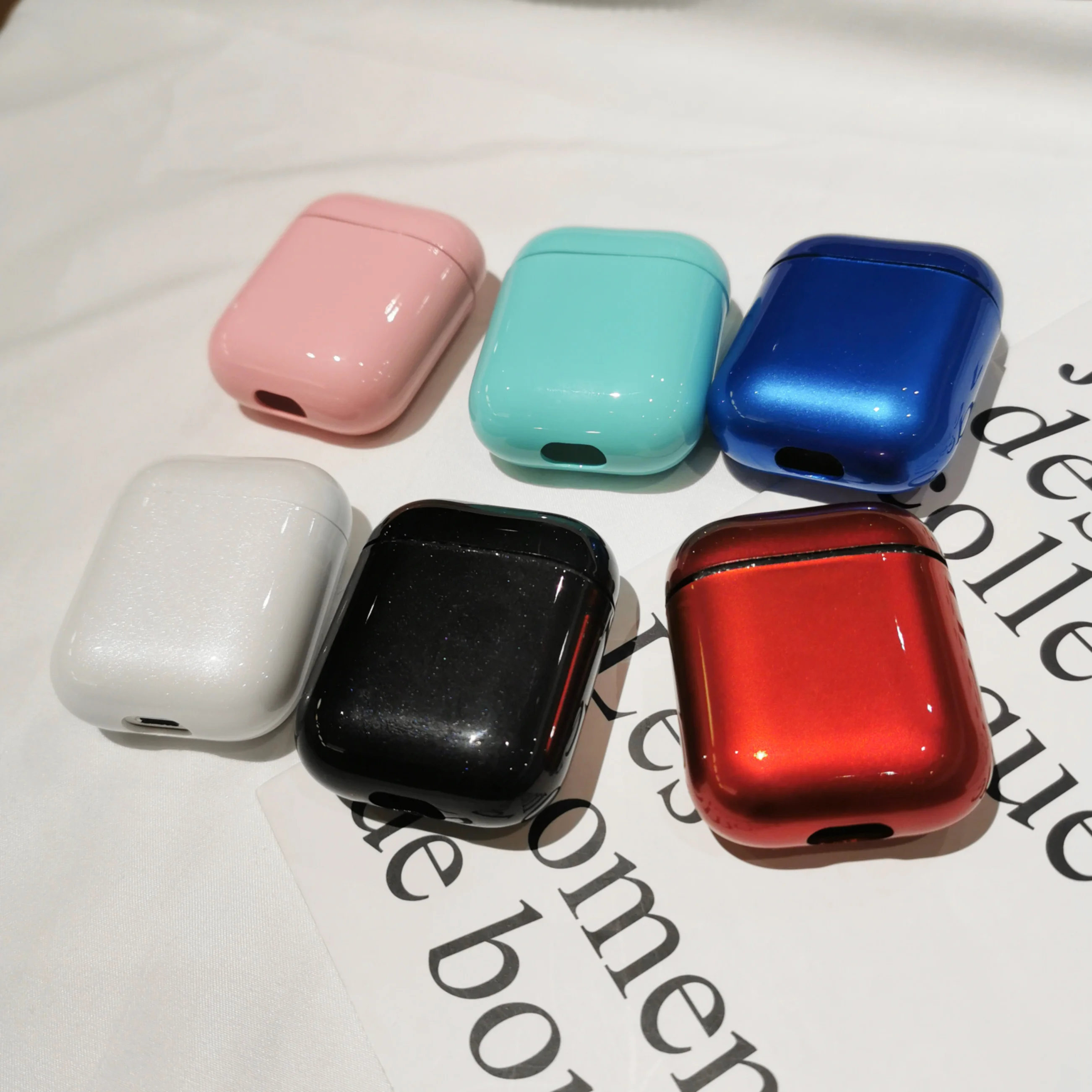 Чистый цвет беспроводной Bluetooth чехол для наушников Airpods Защитный Apple Air Pods Earpods