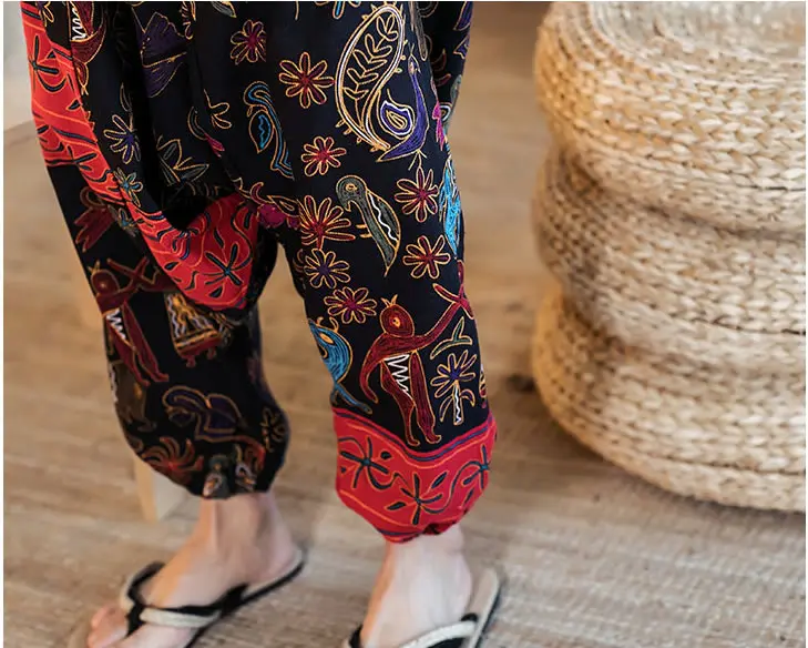 harem trousers Men Women Baggy Harem Pants Hip hop Joggers Causal Loose Trousers Aladdin Crotch Wide Leg Cotton Linen Pants Pantalones Hombre hippy pants