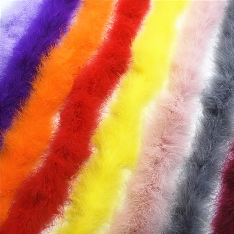 2Yards/Lot Fluffy Marabou Feather Boa Trims Dyed Turkey Feathers for Crafts Shawl Wedding Party Scarf Feathers Decoration Plumes