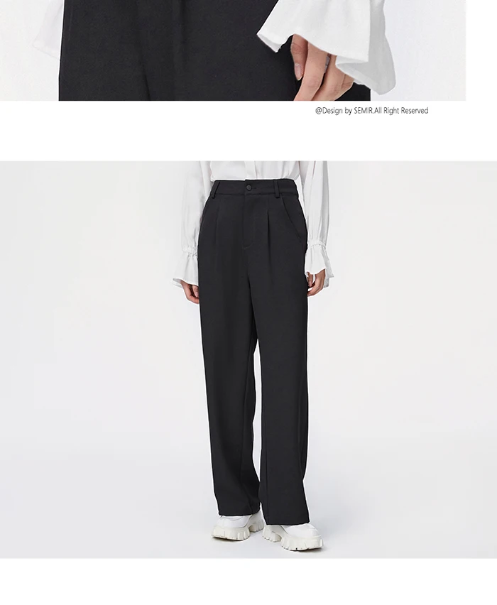 SEMIR Casual Pants Women Spring 2021 New Loose Wide-Leg Pants Slim Drape Mopping Pants Suit Trend SEMIR Casual Pants Women Spring 2021 New Loose Wide-Leg Pants Slim Drape Mopping Pants Suit Trend