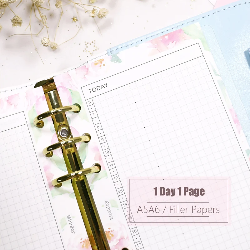 MyPretties Floral Daily Planner Refill Papers 1Day 1Page 40 Sheets A5