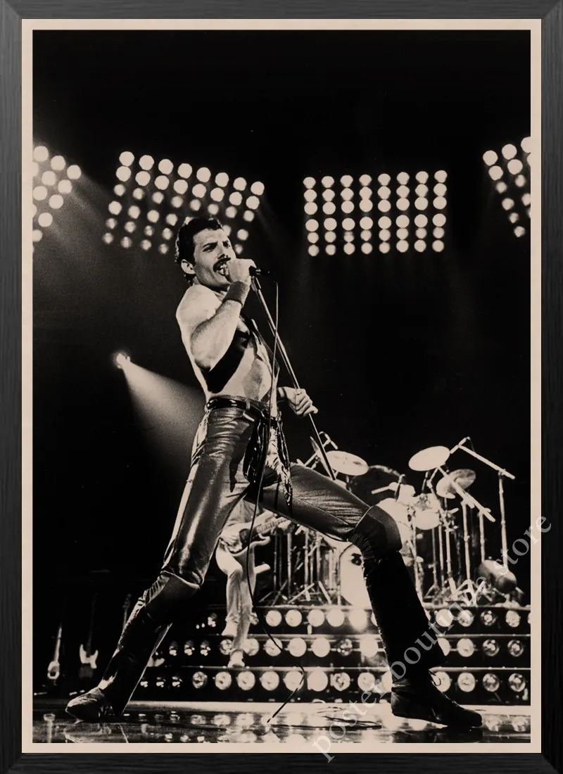Queen Band музыкальный плакат на крафт-бумаге Фредди Меркьюри, Brian мая винтажная Высококачественная декоративная роспись стены стикер