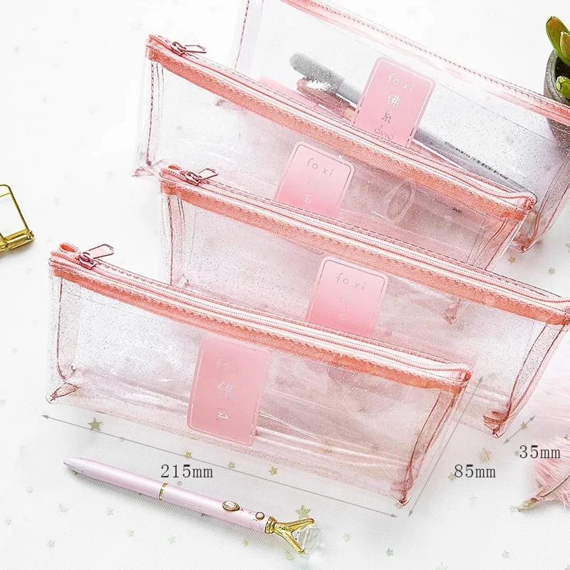 

McGee Orange Toomey Pencil Case Pu Buddha GIRL'S Series Solid Color Cartoon Pencil Case Students Stationery Box Storage