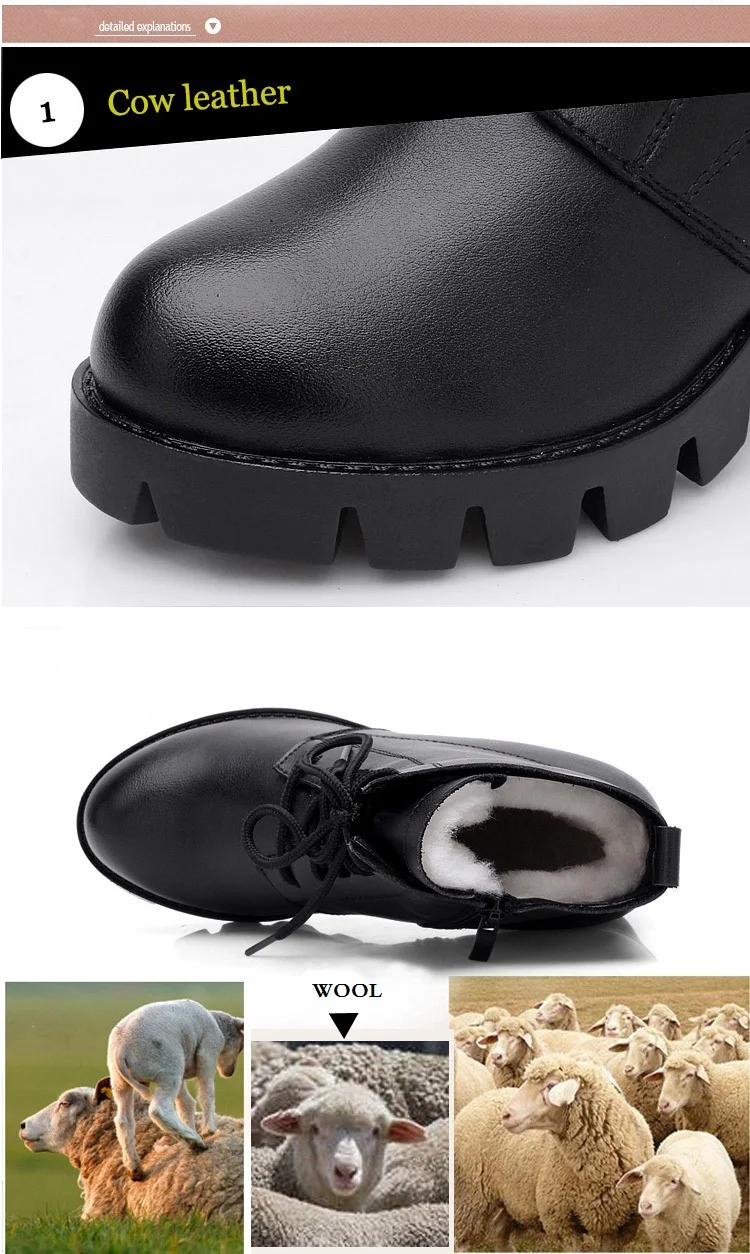 DRKANOL/модные черные зимние ботинки; женская обувь на платформе и высоком каблуке из натуральной коровьей кожи; теплые женские ботильоны на меху