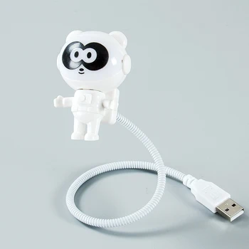 

Gift Cartoon Night Light Desk For Laptop Led Mini Astronaut Lamp USB Powered Flexible Lovely Panda Shape Bulbs