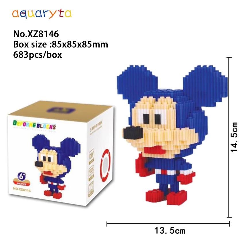 

Aquaryta New 8mm Diamond Micro-building Blocks Classic Movie Game Cartoon Character with Box Set Gift For Children 683pcs/Bag