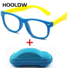 HOOLDW новый анти-синий светильник, детские очки, мальчики, девочки, оптическая оправа, компьютерные прозрачные очки, Детские Силиконовые мягк...