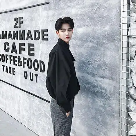SHENGYUJIN Autumn Japanese Harajuku style personality shirt male loose literary simple dark Sen casual shirt hair stylist tide